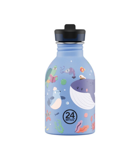 24Bottles Kids Bottle Paslanmaz &Ccedil;elik &Ccedil;ocuk Su Matarası (250 ml) // Ocean Friends
