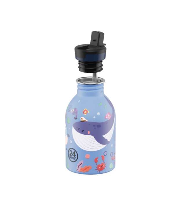 24Bottles Kids Bottle Paslanmaz &Ccedil;elik &Ccedil;ocuk Su Matarası (250 ml) // Ocean Friends