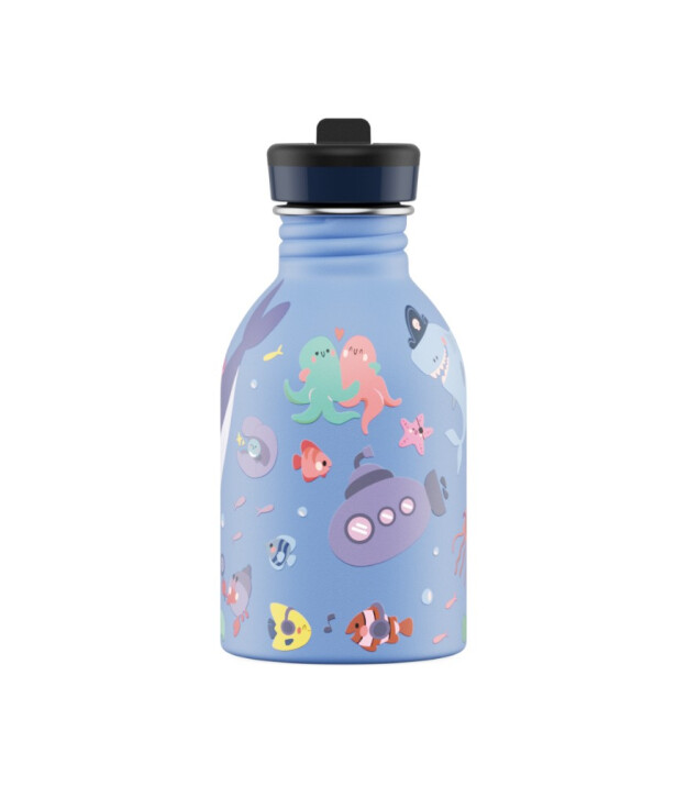 24Bottles Kids Bottle Paslanmaz &Ccedil;elik &Ccedil;ocuk Su Matarası (250 ml) // Ocean Friends