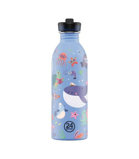 24Bottles Kids Bottle Paslanmaz &Ccedil;elik &Ccedil;ocuk Su Matarası (500 ml) // Ocean Friends