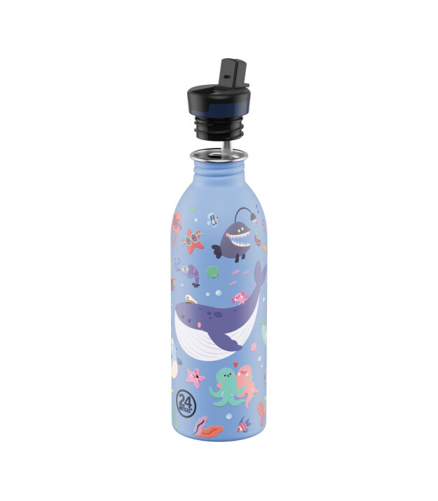24Bottles Kids Bottle Paslanmaz &Ccedil;elik &Ccedil;ocuk Su Matarası (500 ml) // Ocean Friends