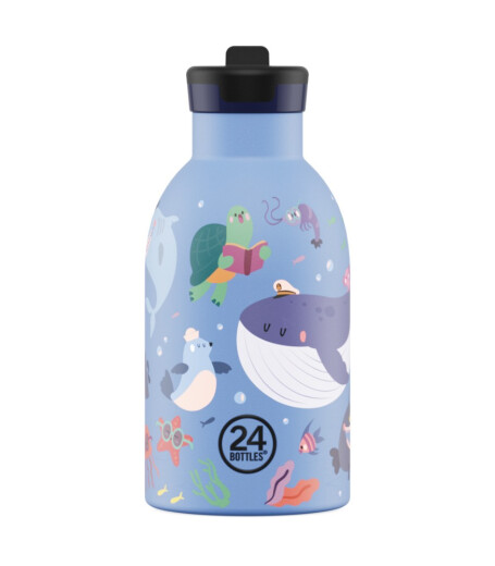 24Bottles Kids Insulated Bottle Pipetli Paslanmaz &Ccedil;elik &Ccedil;ocuk Termosu (330 ml) // Ocean Friends
