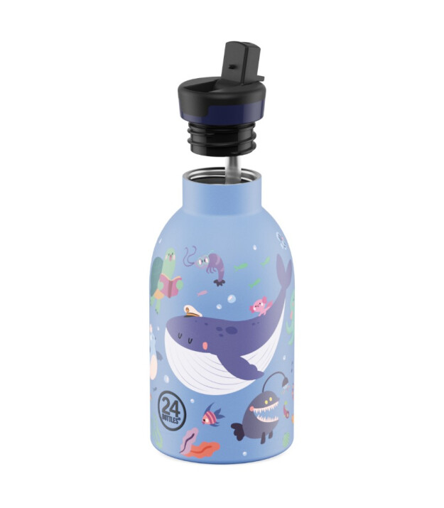 24Bottles Kids Insulated Bottle Pipetli Paslanmaz &Ccedil;elik &Ccedil;ocuk Termosu (330 ml) // Ocean Friends