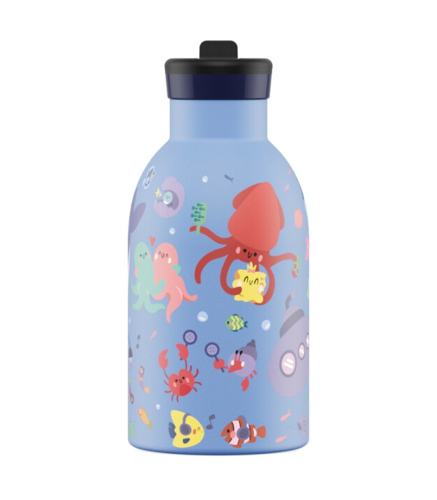 24Bottles Kids Insulated Bottle Pipetli Paslanmaz &Ccedil;elik &Ccedil;ocuk Termosu (330 ml) // Ocean Friends