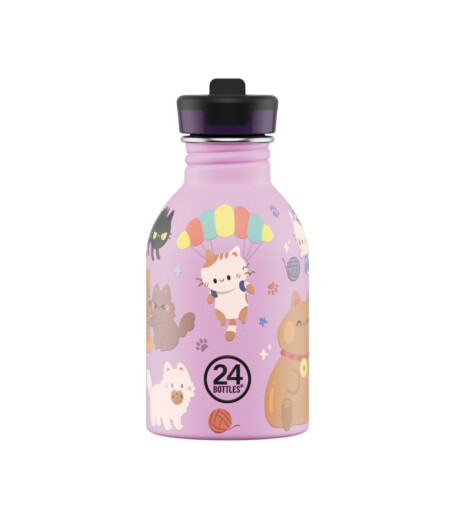 24Bottles Kids Bottle Paslanmaz &Ccedil;elik &Ccedil;ocuk Su Matarası (250 ml) // Meow Friends