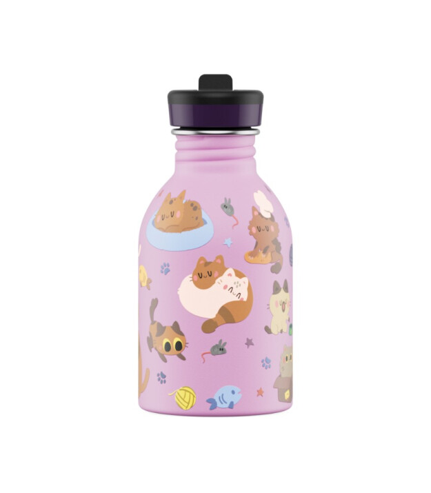 24Bottles Kids Bottle Paslanmaz &Ccedil;elik &Ccedil;ocuk Su Matarası (250 ml) // Meow Friends