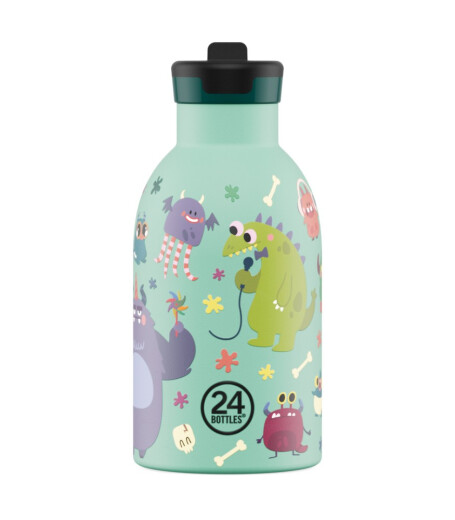 24Bottles Kids Insulated Bottle Pipetli Paslanmaz &Ccedil;elik &Ccedil;ocuk Termosu (330 ml) // Spooky Friends