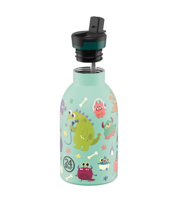 24Bottles Kids Insulated Bottle Pipetli Paslanmaz &Ccedil;elik &Ccedil;ocuk Termosu (330 ml) // Spooky Friends