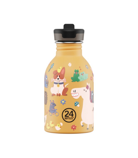 24Bottles Kids Bottle Paslanmaz &Ccedil;elik &Ccedil;ocuk Su Matarası (250 ml) // Farm Friends