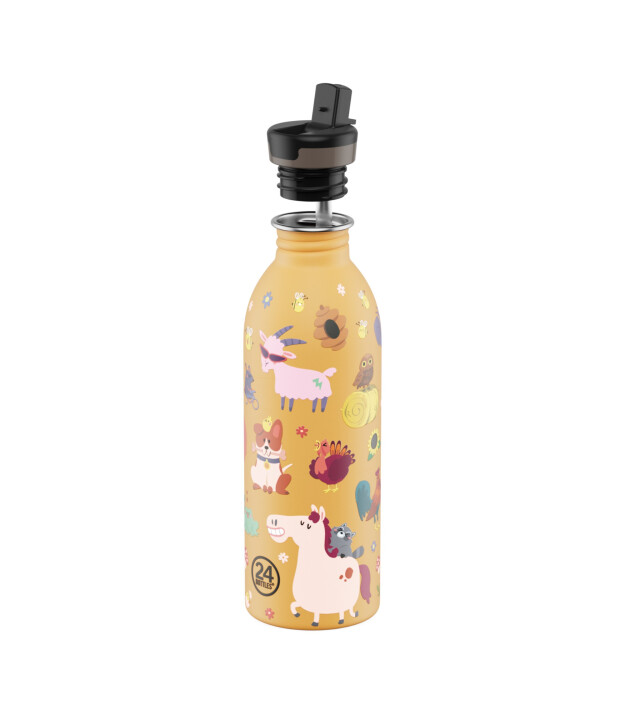 24Bottles Kids Bottle Paslanmaz &Ccedil;elik &Ccedil;ocuk Su Matarası (500 ml) // Farm Friends