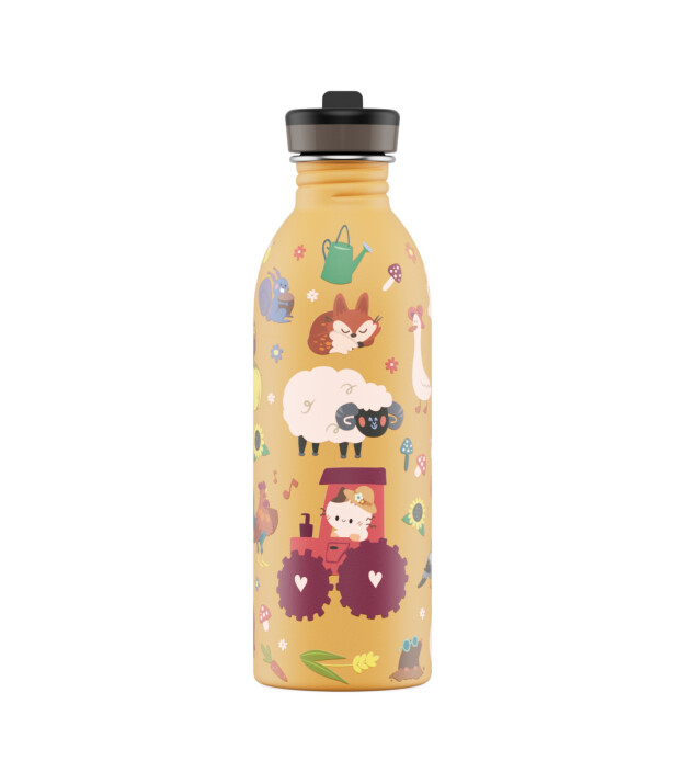 24Bottles Kids Bottle Paslanmaz &Ccedil;elik &Ccedil;ocuk Su Matarası (500 ml) // Farm Friends
