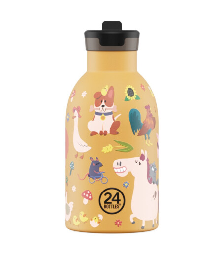 24Bottles Kids Insulated Bottle Pipetli Paslanmaz &Ccedil;elik &Ccedil;ocuk Termosu (330 ml) // Farm Friends