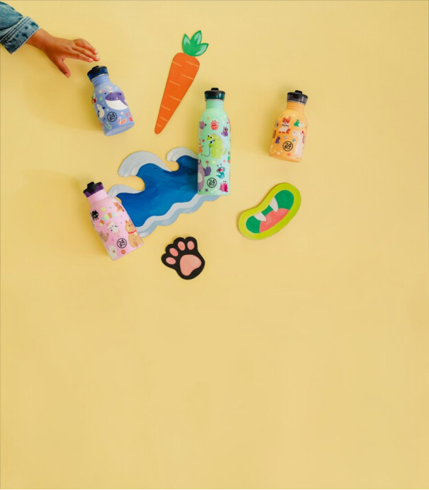 24Bottles Kids Insulated Bottle Pipetli Paslanmaz &Ccedil;elik &Ccedil;ocuk Termosu (330 ml) // Farm Friends