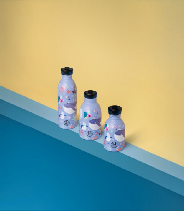24Bottles Kids Insulated Bottle Pipetli Paslanmaz &Ccedil;elik &Ccedil;ocuk Termosu (330 ml) // Ocean Friends