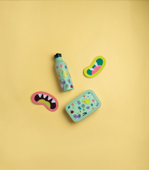 24Bottles Kids Insulated Bottle Pipetli Paslanmaz &Ccedil;elik &Ccedil;ocuk Termosu (330 ml) // Spooky Friends