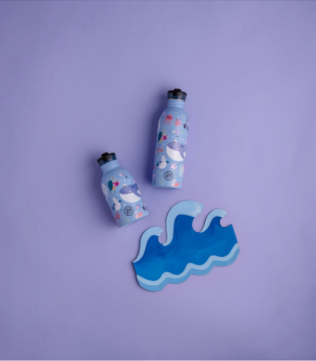24Bottles Kids Insulated Bottle Pipetli Paslanmaz &Ccedil;elik &Ccedil;ocuk Termosu (330 ml) // Ocean Friends