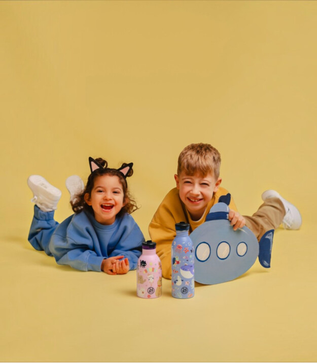 24Bottles Kids Insulated Bottle Pipetli Paslanmaz &Ccedil;elik &Ccedil;ocuk Termosu (330 ml) // Ocean Friends