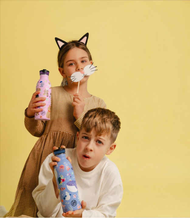 24Bottles Kids Insulated Bottle Pipetli Paslanmaz &Ccedil;elik &Ccedil;ocuk Termosu (330 ml) // Ocean Friends