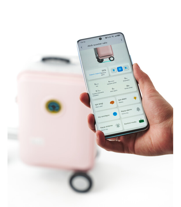 Airwheel SE3SL Elektrikli Binilebilir Scooter Valiz // Pembe