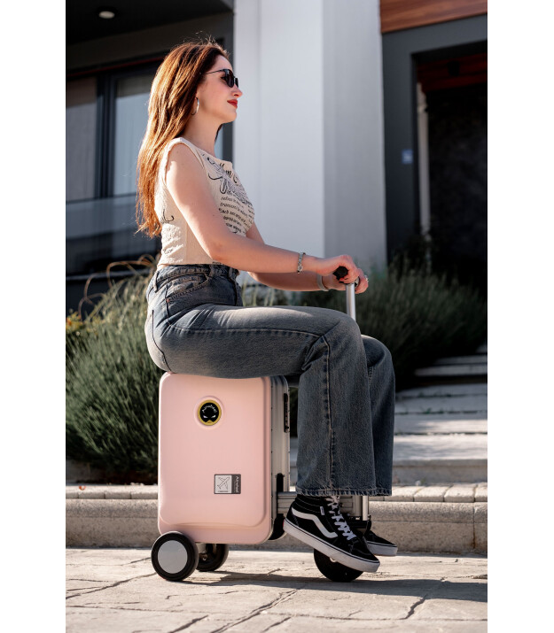 Airwheel SE3S Elektrikli Binilebilir Scooter Valiz // Pembe