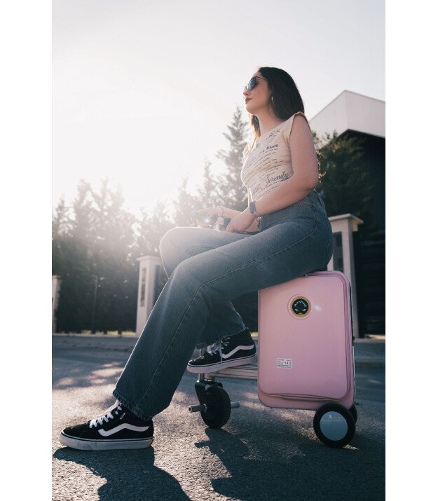 Airwheel SE3S Elektrikli Binilebilir Scooter Valiz // Pembe