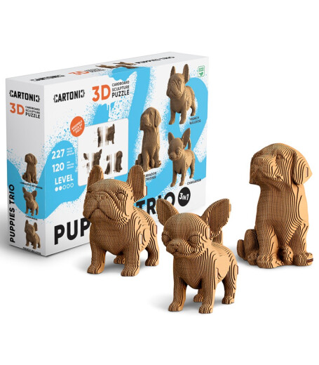 Cartonic 3D Karton Puzzle // Puppies Trio