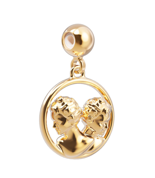 Chocli Altın Kaplama Kolye & Bileklik Charm (18 Ayar) // İkizler