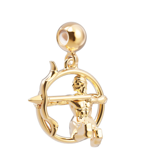 Chocli Altın Kaplama Kolye & Bileklik Charm (18 Ayar) // Yay