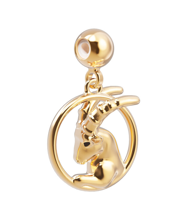 Chocli Altın Kaplama Kolye & Bileklik Charm (18 Ayar) // Oğlak