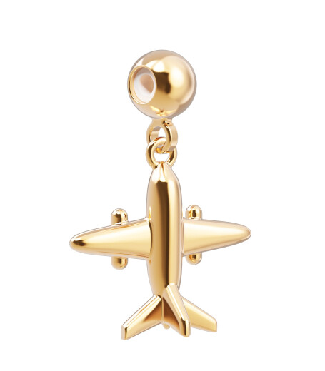 Chocli Altın Kaplama Kolye & Bileklik Charm (18 Ayar) // U&ccedil;ak