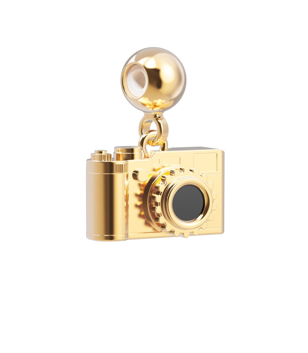 Chocli Altın Kaplama Kolye & Bileklik Charm (18 Ayar) // Kamera