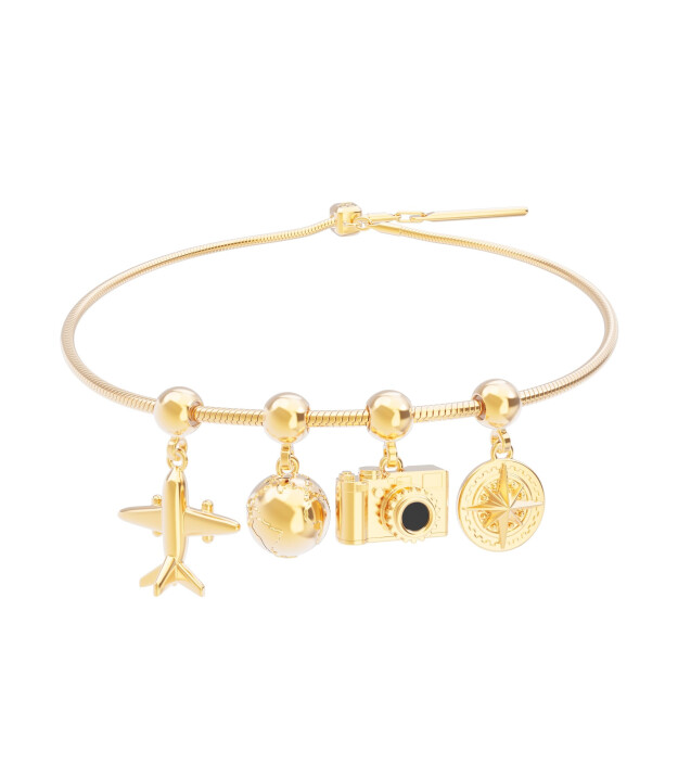 Chocli Altın Kaplama Kolye & Bileklik Charm (18 Ayar) // Pusula