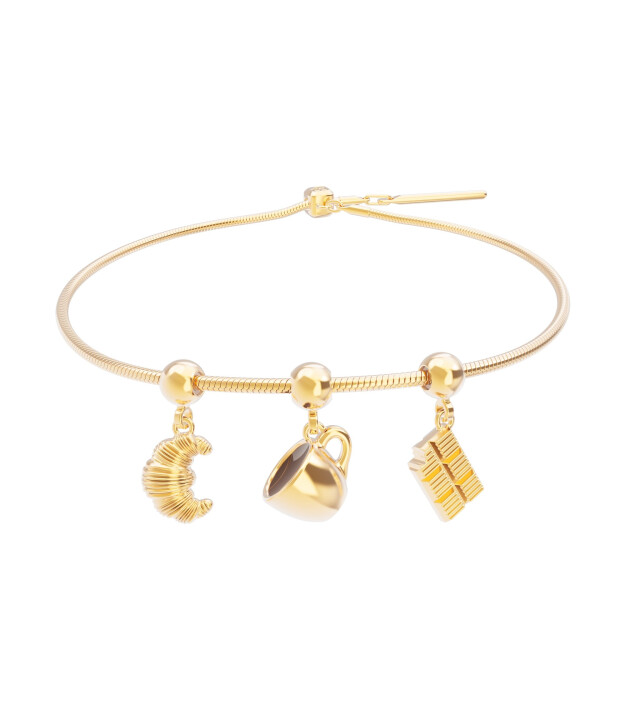 Chocli Altın Kaplama Kolye & Bileklik Charm (18 Ayar) // Kruvasan