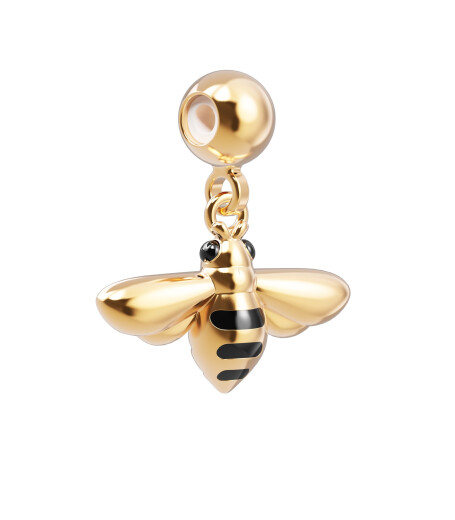 Chocli Altın Kaplama Kolye & Bileklik Charm (18 Ayar) // Arı