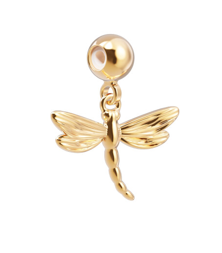 Chocli Altın Kaplama Kolye & Bileklik Charm (18 Ayar) // Dragon Fly