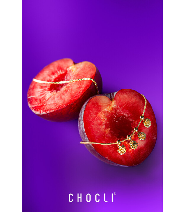 Chocli Altın Kaplama Kolye & Bileklik Charm (18 Ayar) // Rose