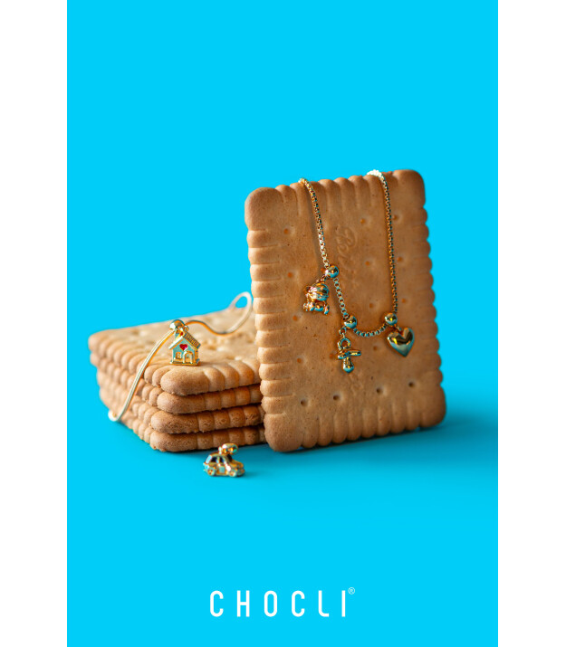 Chocli Altın Kaplama Kolye & Bileklik Charm (18 Ayar) // Bebek Arabası
