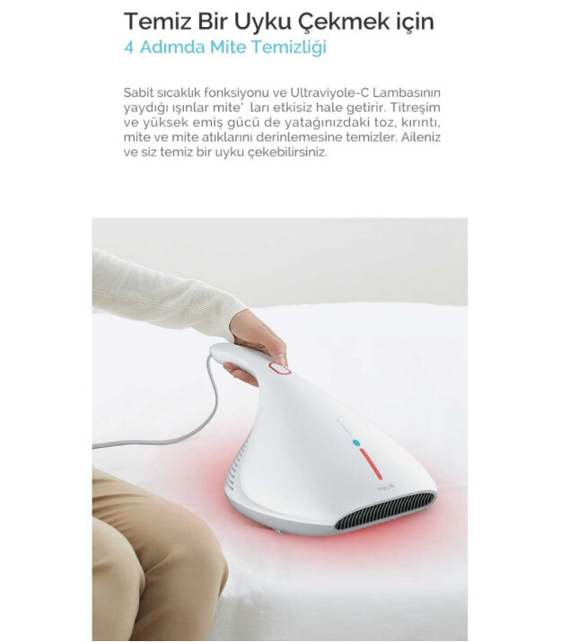 Deerma Anti Alerjik Ultraviyole (UVC) Mite Elektrik Süpürgesi (CM800)
