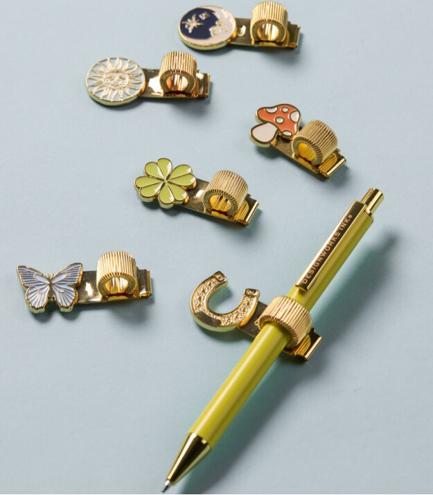 Designworks Ink Kitap & Defter Kalem Klips Set (2 Adet) // Butterfly & Mushroom