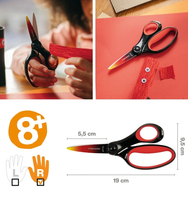 Fiskars Big Kids Makas (15 cm) // Degrade Kırmızı