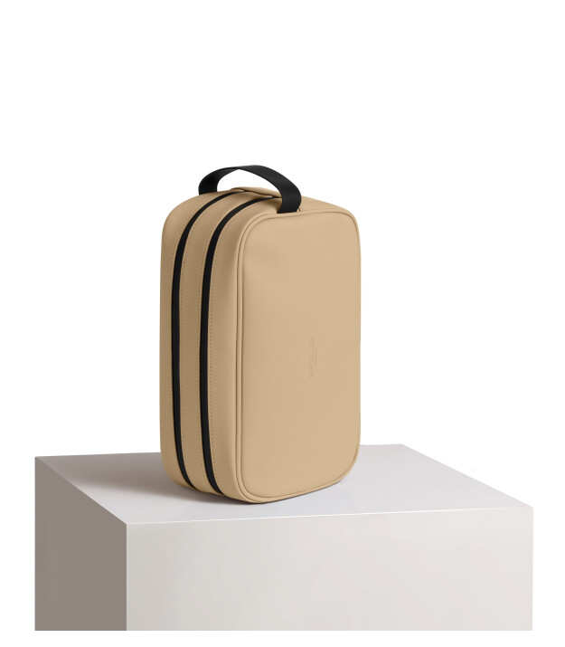 Gaston Luga Spl&auml;sh Toiletry Double Zipped Bag // Latte