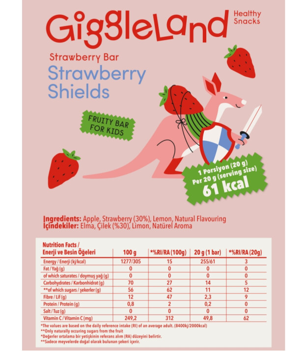 Giggleland Meyve Bar Set (5 Adet) (20 gr) // Çilek