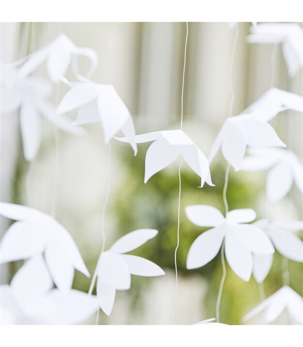 Ginger Ray - Origami Çiçekli Arka Fon - Beyaz