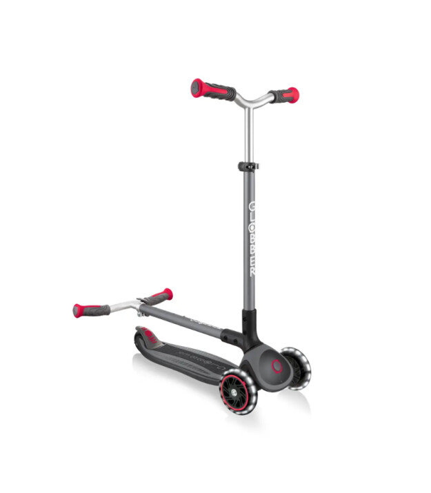 Globber Master Işıklı Katlanabilir Scooter // Siyah - Kırmızı