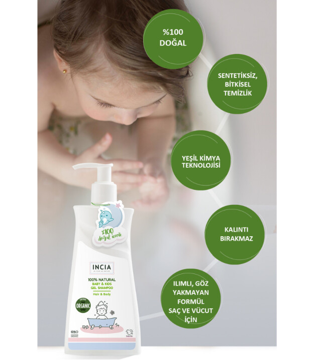INCIA %100 Doğal Çocuk Jel Şampuan