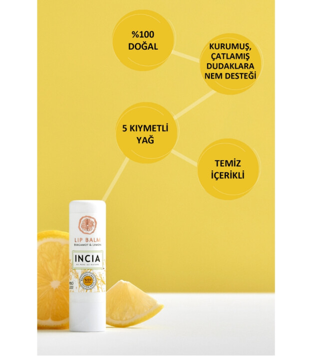 INCIA Kids Dudak Besleyici // Bergamot & Limonlu