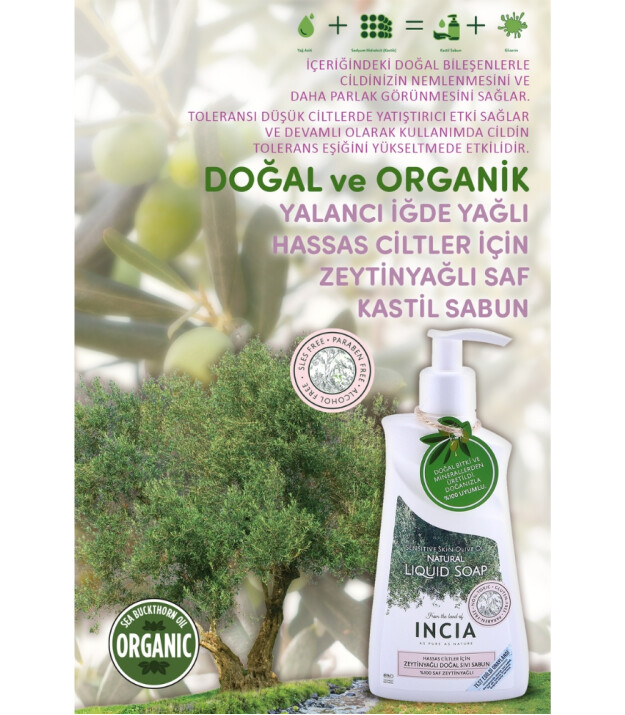 INCIA Zeytinyağlı Sıvı Sabun (Hassas Cilt)