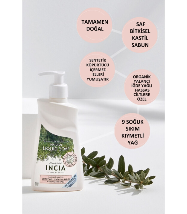 INCIA Zeytinyağlı Sıvı Sabun (Hassas Cilt)