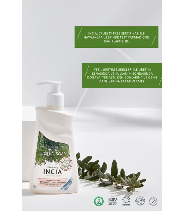 INCIA Zeytinyağlı Sıvı Sabun (Hassas Cilt)