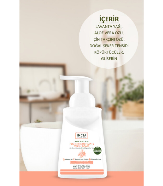 INCIA Kadınlar İçin %100 İntim Yıkama Köpüğü
